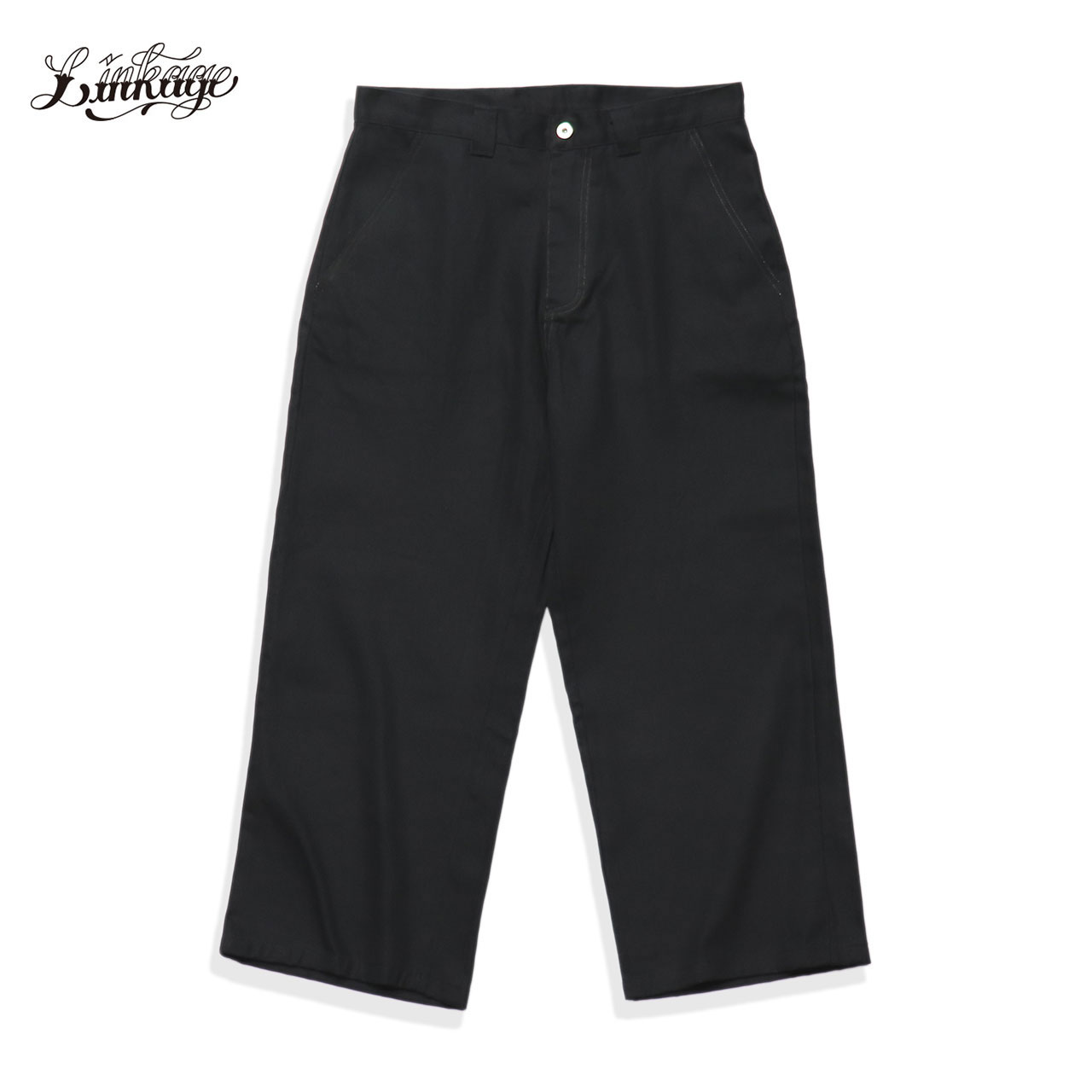 LINKAGE (リンケージ) FC Loose Fit Work Pants (WIDE LEG PANTS) ワイドパンツ デニム パンツ ワイド ストレート メンズ 大きいサイズ ゆったり リラックス ワークパンツ 男性 綿 100 ブラック 黒 