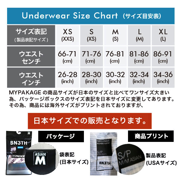 My Pakage Size Chart