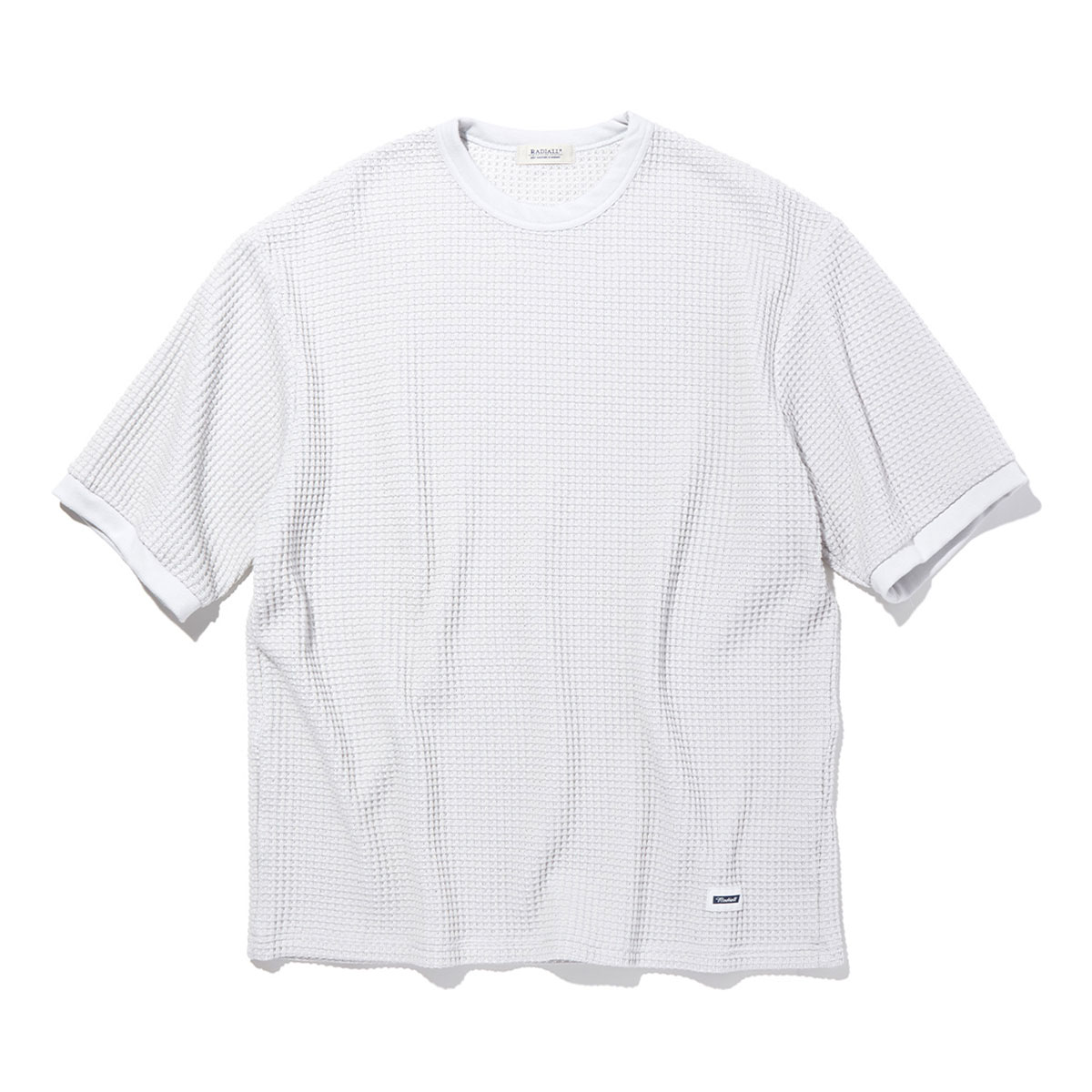 RADIALL (ラディアル) BIG WAFFLE CREW NECK T-SHIRT S/S ワッフルTシャツ カットソー Tシャツ ワッフル 生地 メンズ ブランド 厚手 ストリート 白 半袖 袖 長め M L XL ゆったり オーバーサイズ 日本製 【送料無料】【あす楽対応】