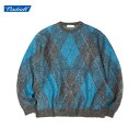 RADIALL (ラディアル) Inna De Yard CREW NECK SWEATER L/S モヘア ニット ブルー メンズ ブランド セーター プルオーバー アウター インナー チクチクしない やわらか リブ 【送料無料 / サイズ交換無料対象商品】【あす楽対応】