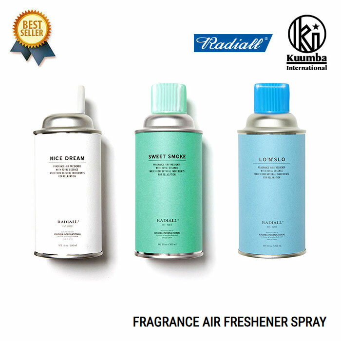 5/13(月) 在庫補充 / RADIALL X KUUMBA - AIR FRESHENER SPRAY 300ml クンバスプレー ラディアル クンバ エアフレッシュナー エアーフレッシュナー スプレー 芳香剤 部屋 トイレ 玄関 車 アロマ 甘い 甘め 日本製 プレゼント ギフト 