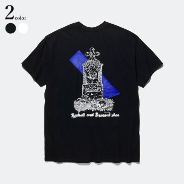 【楽天スーパーSALE】 40%OFF セール RADIALL X POSSESSED SHOE.CO - GRAVE CREW NECK T-SHIRT S/S ラディアル ポゼスト ストリート スケボー Tシャツ 半袖 コラボ メンズ ブランド USA コットン 厚手 日本製 バックプリント 白 黒 【あす楽対応】