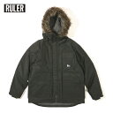 RULER (ルーラー) WOLF GANG RAID JACKET ルーラー ファー ジャケット フード メンズ パーカー アウター ストリート 冬 暖かい 防寒 中綿 洗える 黒 日本製 ブランド hiphop 【送料無料】
