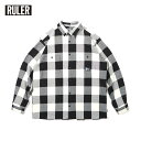 RULER (ルーラー) BUFFALO PLAID HEAVY L/S TWILL SHIRT ルーラー バッファローチェック シャツ ブロックチェック チェック柄 チェックシャツ メンズブランド 厚手 ワークシャツ 長袖 メンズ 綿 コットン ツイルシャツ 【送料無料】