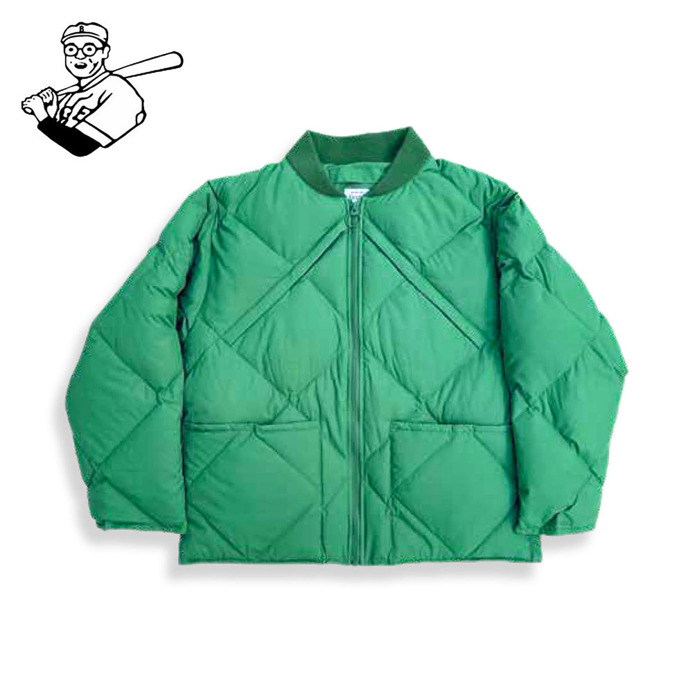 乐天商城 - RWCHE (ローチ) DIAMOND JACKET ローチ ストリート ダウンジャケット ライト ライトダウン グリーン メンズ ブランド フードなし 軽い 暖かい 軽量 中綿 おしゃれ ジャケット 冬 ゆったり M L XL 【送料無料】