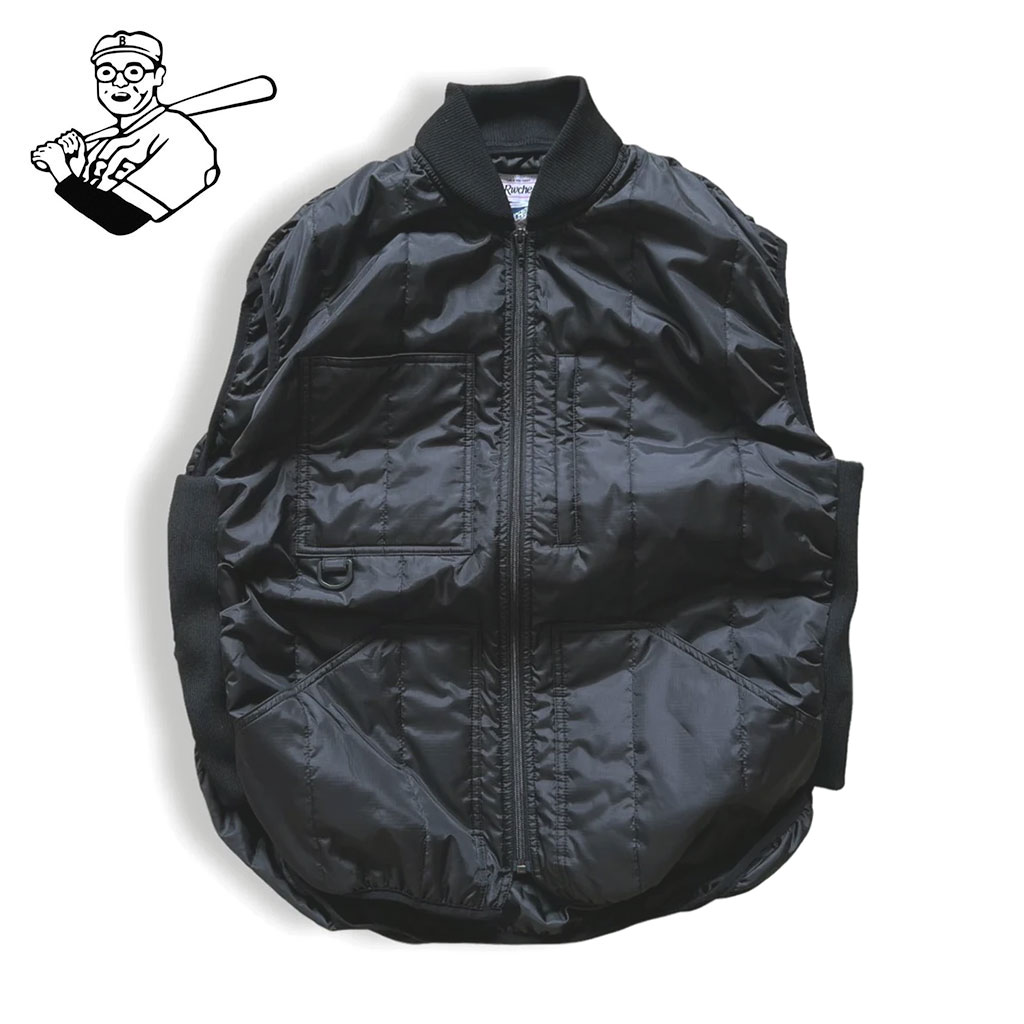 乐天商城 - RWCHE (ローチ) MOSQUITE Vest ローチ 中綿 ベスト メンズ 秋冬 おしゃれ 多ポケット 保温 黒 薄い 3M シンサレート 防寒着 【送料無料】