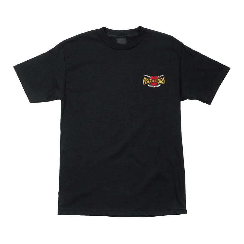 Santa Cruz (サンタクルーズ) Bullet Poison Heart S/S T-Shirt スケボー Tシャツ メンズ 半袖 黒 水色 バックプリント サンタクルズ M L XL 【あす楽対応】