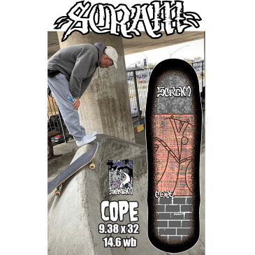 SCRAM (スクラム) CHRIS COPE - COPE 2 (NEW COLOR) 9.38in x 32in スケートボード スケボー デッキ ブランド Scram Skates 【送料無料 / デッキテープ無料】 【あす楽対応】