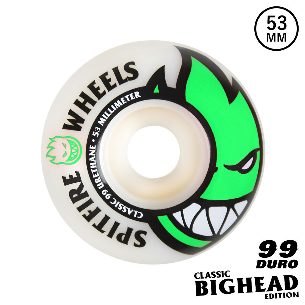  SPITFIRE WHEELS (スピットファイヤー) BIGHEAD 99DURO 53mm スケートボード スケボー スピットファイアー ウィール ハードウィール ビッグヘッド クラシック 99A 