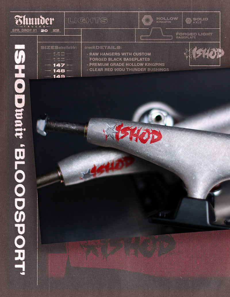 THUNDER TRUCKS (サンダートラック) ISHOD WAIR BLOODSPORT LIGHTS HI 147 148 149 スケートボード スケボー トラック ハイ ライト 軽量 2個1セット 【送料無料】【あす楽対応】