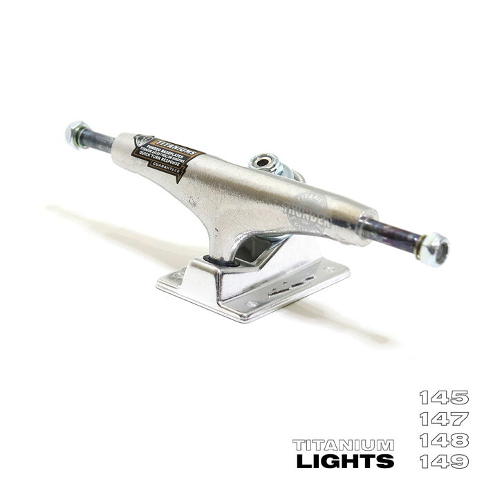 8/13(土) 147/148 再入荷！ THUNDER TRUCKS (サンダートラック) TITANIUM LIGHTS 3 POLISHED HI 145 147 148 149 スケートボード スケボー トラック ハイ チタニウム チタン チタニウムライト 軽量 シルバー 2個1セット 【送料無料】【あす楽対応】