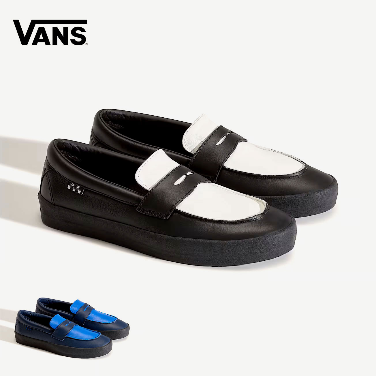 【正規輸入品】 VANS (バンズ) Skate Loafer スケートローファー バンズ スニーカー ローファー USA企画 バンズスニーカー メンズ ヴァンズ ローカット 黒 スケシュー レザー スケート 海外モデル 靴 スケートボード シューズ SKATE 正規品 ネイビー 【送料無料】のサムネイル