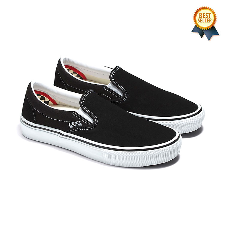 【正規輸入品】 VANS (バンズ) SKATE SLIP-ON BLACK/WHITE バンズ スリッポン USA企画 黒 スニーカー メンズ 靴 PRO ヴァンズ スケート プロ SKATE CLASSIC レザー/スエード/キャンバス ブラック/ホワイト 22-30cm VN0A5FCAY28 【送料無料】【あす楽対応】