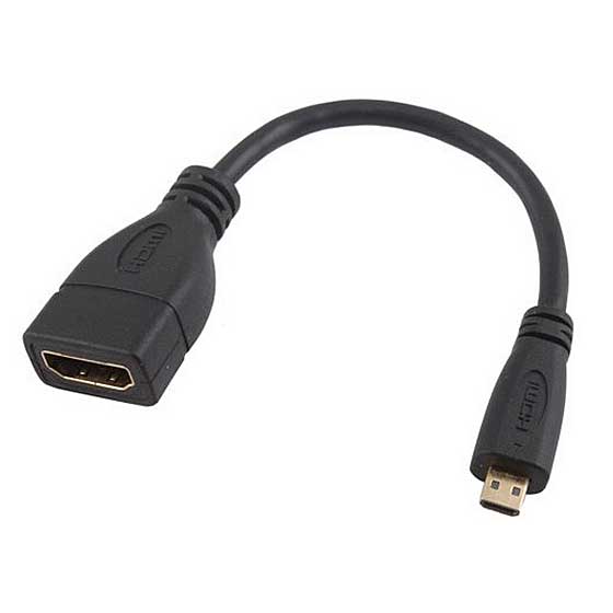 相性保証付 NO:G-A-57　【メール便送料無料】 HDMI端子(タイプA メス)　 HDMI-Micro端子(タイプD) 変換アダプタ 0.1m 金メッキプラグ qq