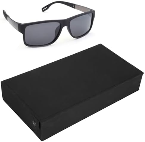 5グリッドメガネ収納ボックス サングラスディスプレイケース 眼鏡収納ボックス 旅行ジュエリーオーガナイザーボックス 男女兼用, ブラック, 17*6cm