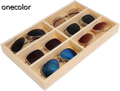 サングラスボックス 眼鏡収納ケース トレイ 木製 眼鏡の陳列ケース アクセサリーケース コレクションケース ディスプレイ用 店舗の小売カウンターの時計とジュエリーの保管 6本