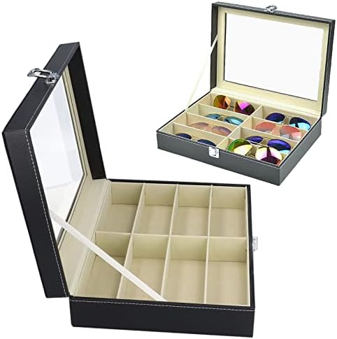 サングラス収納ボックス メガネディスプレイケース 8個のメガネを収納 眼鏡 窓 メガネフレーム フィットサングラス 腕時計