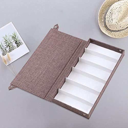 女性男性用6ディスプレイサンケースオーガナイザー、複数のサンディスプレイ眼鏡収納ボックス、サン収納ジュエリーウォッチボックス, コーヒー