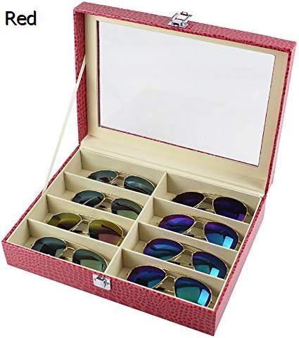 サングラス収納ボックス 8スロット眼鏡サングラスメガネ主催コレクターリングオーガナイザー (Color : Red, Size : Free size) サングラス収納ボックス 8スロット眼鏡サングラスメガネ主催コレクターリングオーガナイザー (Color : Red, Size : Free size)