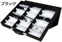 サングラス メガネ 眼鏡収納ケース ポータブル折りたたみコンパートメントサングラススーツケースディスプレイボックス 腕時計 展示 (色 : Black, Size : 47.5LX37WX6HCM)