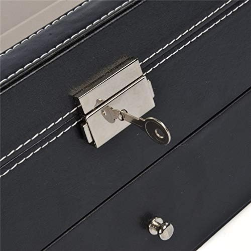 アイウェア収納ボックス、 Puレザー12ピース眼鏡収納とサングラスメガネディスプレイ引き出しロックケースオーガナイザー、ブラック 眼鏡を簡単に見つけて保管する (Size : 33.5(L)*19.5(W)*15.5(H)cm)