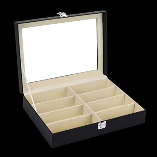 8スロット眼鏡サングラスコレクターボックス - PUレザーメガネディスプレイケース収納オーガナイザー