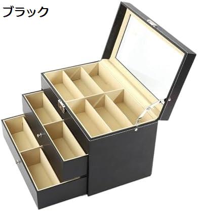 眼鏡収納ケース サングラス収納ボックス コレクションケース 引き出し ディスプレイケース アクセサリー収納ケース おしゃれ ジュエリー保管 収納 2段式 腕時計収納ケース メガネケース PU革 18本 グリーン