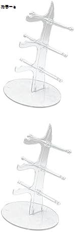 2個 ジュエリーオーガナイザーラック アクリルジュエリースタンド メガネスタンドホルダー メガネホルダー メガネディスプレイスタンド サングラス 収納ボックス 眼鏡