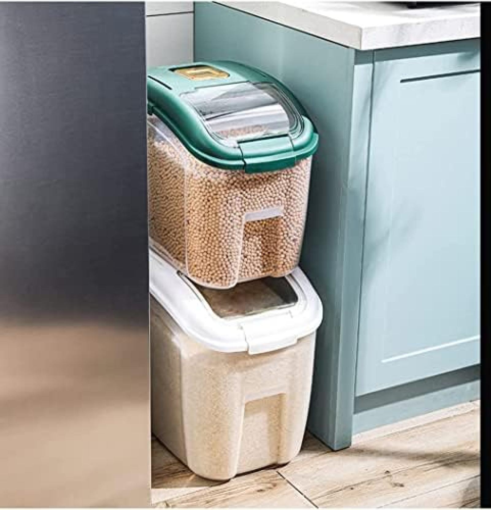 米びつ 密閉 袋ごと米びつ 防湿密閉容器 透明可視化窓 残量確認可 食糧収納 タワー 計量カップ付き 保存容器 家庭用 防湿 乾燥 防虫 漏れ防止 お米収納 大容量 鮮度を保ち 計量カップ付 清潔便利 キッチン用品 軽量 小麦粉 収納