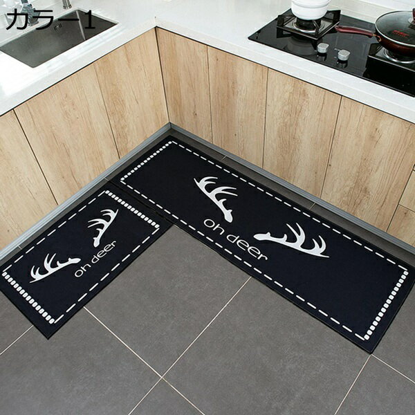 キッチンマット 洗える おしゃれ 北欧 台所マット 拭ける 厚手 触さよい 踏み心地良い 防臭 防ダニ 抗菌 吸水 速乾 汚れ防止 耐摩耗性 滑り止め付 ラグ カーペット 長方形 室内 屋内 四季通用