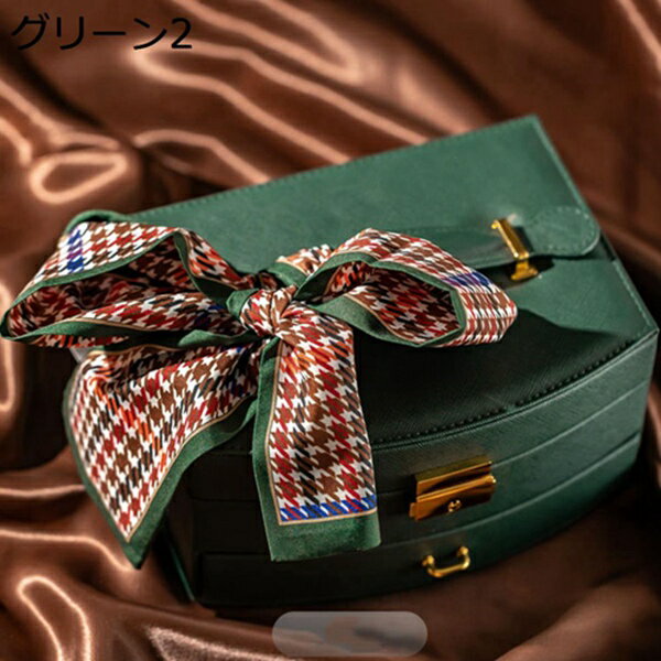 カッキガッキ ジュエリーボックス アクセサリーケース 大容量 引き出し 2段 鏡付き 持ち運び 高級 ピアス ネックレス 指輪置き リング 宝石箱 小物入れ ジュエリーケース 防塵 プレゼント おしゃれ