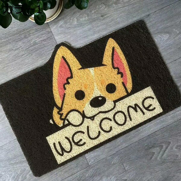 ドアマット 玄関マット 動物柄 コーギー犬 長方形 不規則形 屋外 屋内 PUココヤシ 切れる 風水 北欧 洗える おしゃれ 大きいサイズ エレガント ドアマット 汚れ防止 防ダニ 抗菌 除臭 吸音 すべり止め 四季通用 店舗 業務用 家庭用 オフィス用 廊下