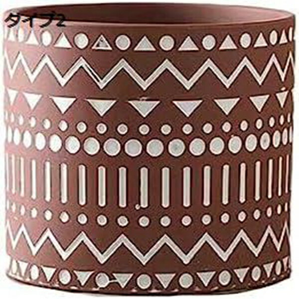 植木鉢 鉢植え 陶器製 シンプル ヨーロッパ調 タイプ2 底穴あり 通気性 インテリア 円筒形 紅陶 室内 ..