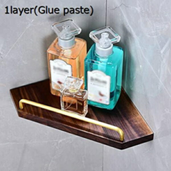 バスルーム 浴室用ラック コーナー ラック バスルーム　コーナークルミ棚　壁のソリッドトライアングル..