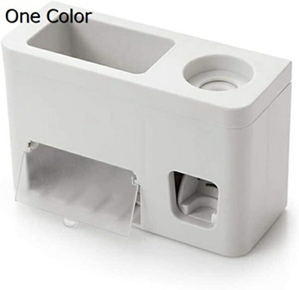 シンプルな 強力吸盤 歯ブラシスタンド 歯磨き粉絞り器 歯ブラシホルダー 収納ラック 多機能壁掛け式 洗面台 収納簡単 抗菌 清潔 防塵 衛生