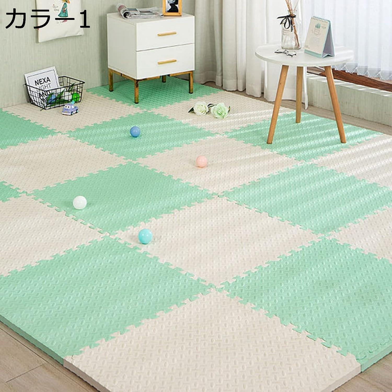 ジョイントマット パズルマット プレイマット おしゃれ サイドパーツ付き 厚手 大判 赤ちゃん 子供部屋 60*60*2.0【6枚】 フロアマット防音 転倒防止 汚れ防止 洗える 保温 衝撃吸収 滑り止め 防湿 クッション性 リビング ベビーマットカラー10