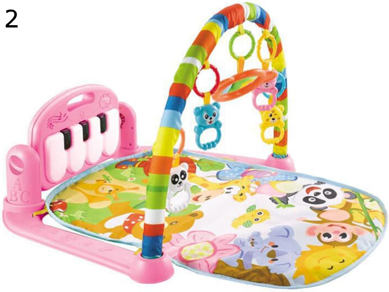 ベビージム 75*60*45cm 知育おもちゃ プレイマット 新生児 音が鳴るピアノ ベビージムマット 出産準備 ベビーおもちゃ プレイジム おもちゃ付き 室内遊具 ベビープレイマット 音楽＆ライト 洗濯可能 ピアノジム プレゼント 出産祝い ギフト 1