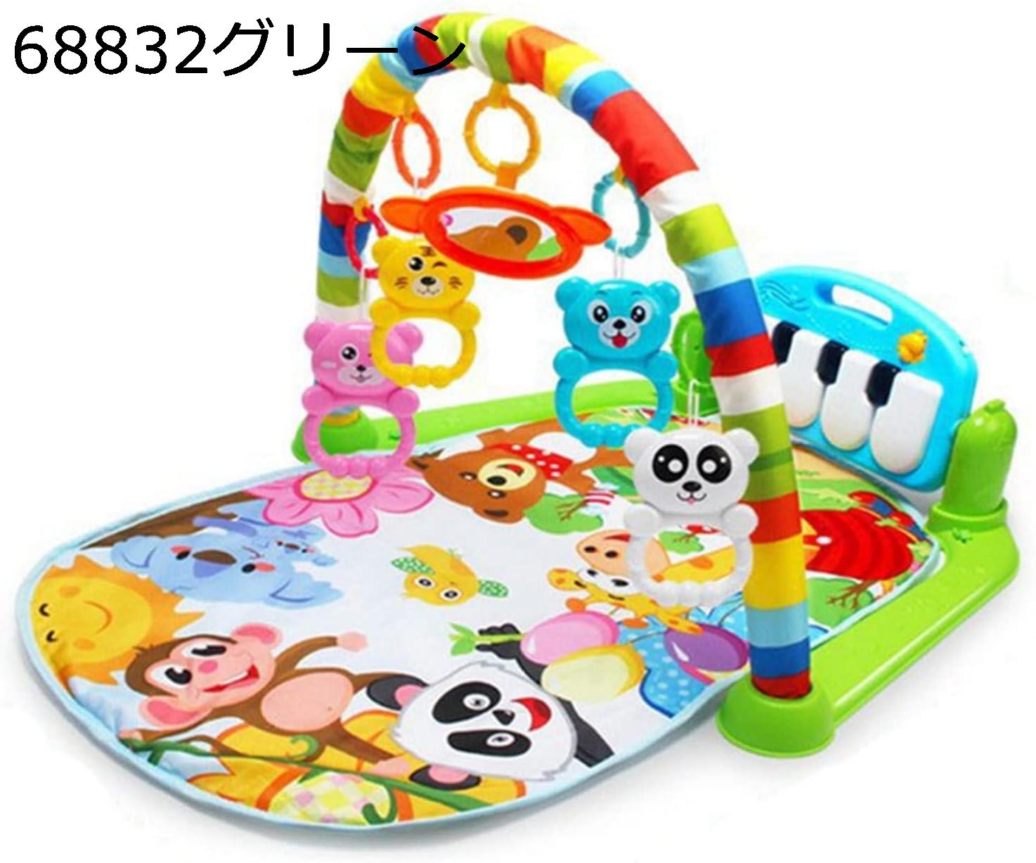 ベビージム 75*60*45cm 知育おもちゃ プレイマット 新生児 音が鳴るピアノ ベビージムマット 出産準備 ベビーおもちゃ プレイジム おもちゃ付き 室内遊具 ベビープレイマット 音楽＆ライト 洗濯可能 ピアノジム プレゼント 出産祝い ギフト 1