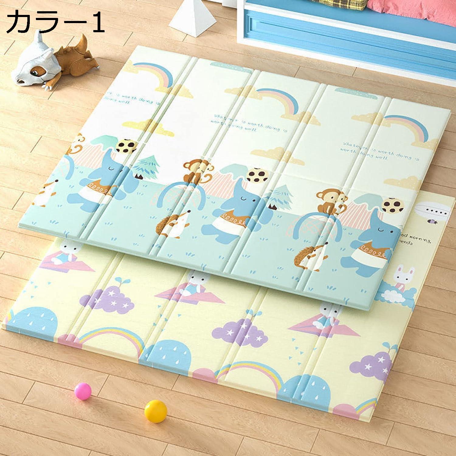 ベビーマット 200*180*2cm おしゃれ 可愛い 両面使用可 動物 赤ちゃん 折り畳み式 キッズ用プレイマット 収納 安全素材 転倒防止 遊び 学べる 楽しい 衝撃緩和 出産祝い ルームマット フロアマット 自宅&外遊び 遊べる お昼寝マット プレゼント