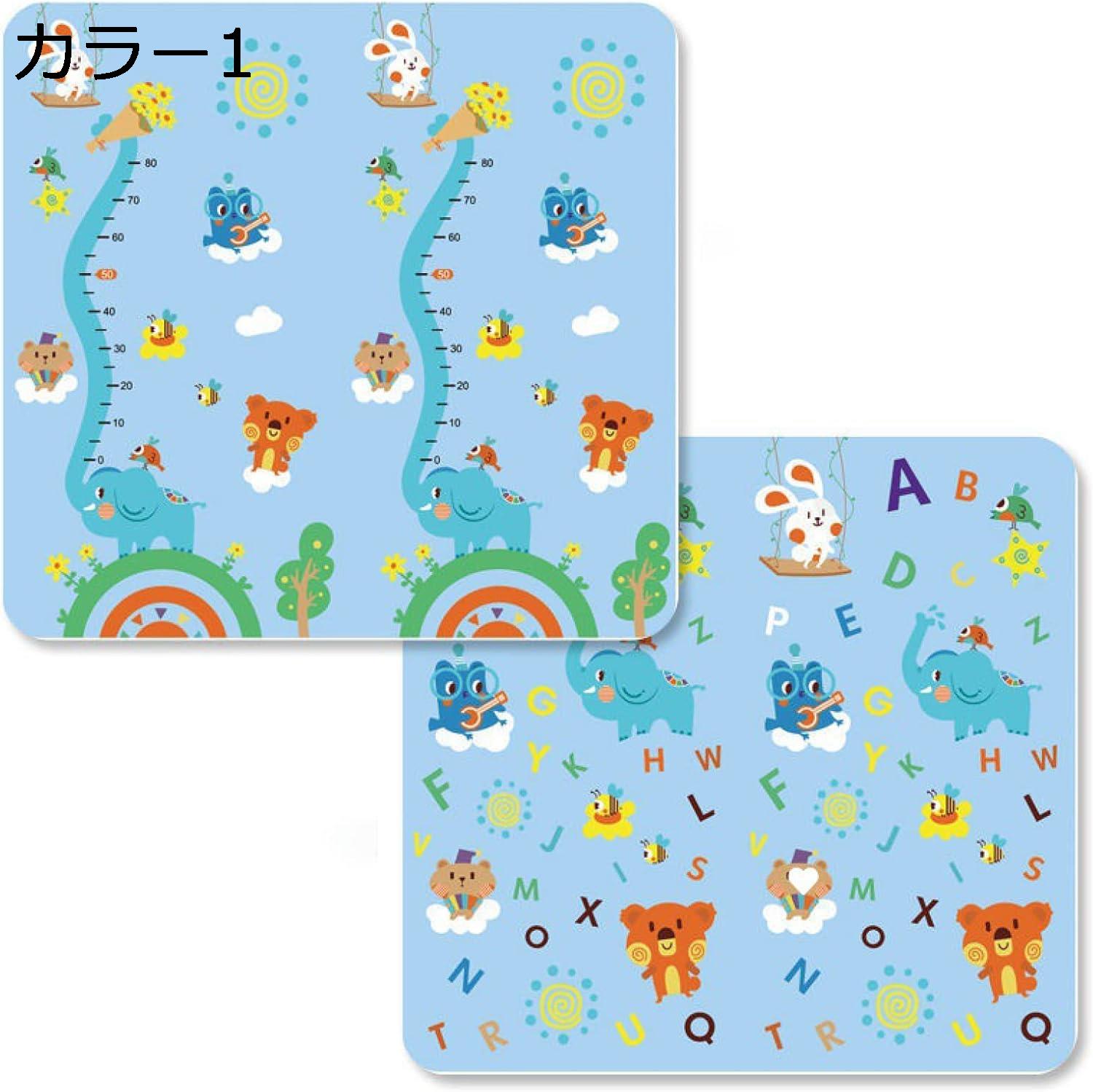 ベビーマット 180*200*1cm 動物 赤ちゃん 折り畳み式 キッズ用プレイマット 収納 安全素材 転倒防止 遊び 学べる 楽しいおしゃれ 可愛い 両面使用可 衝撃緩和 出産祝い ルームマット フロアマット 自宅＆外遊び 遊べる お昼寝マット プレゼント