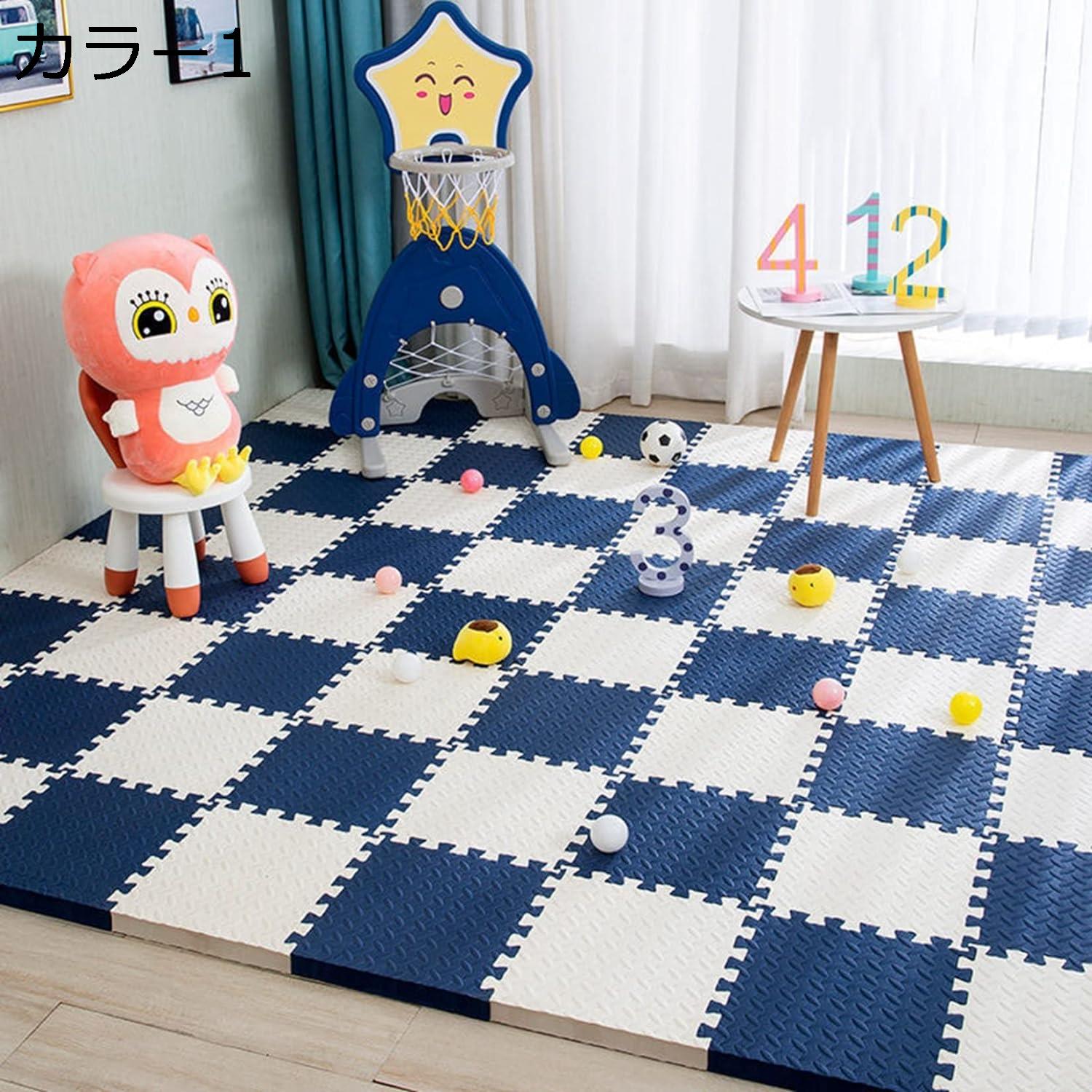 ベビー ジョイントマット フロアマット プレイマット 赤ちゃん ベビー クッションマット 防音 床暖房対応 EVA ベビーマット おしゃれ シンプル 60*60*1.2cm（6枚） 北欧 保育園 床 マット 出産祝い 父の日 ギフト カラフル カラー7