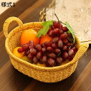 かご バスケット かわいい おしゃれ 手編み 籐 ラタン 手作り 菜園 収穫 フルーツ 果物 野菜 S リンゴ バナナ みかん アジアインテリア ナチュラル 和風インテリア エスニック 編まれたバスケット 収納カゴ 収納かご 様式3 取っ手付きバスケット