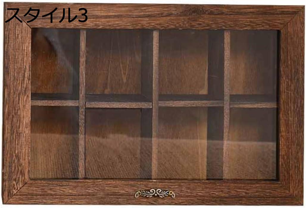 ミニ 食器棚 卓上食器棚 F 扉付き 北欧風 防塵 防虫 食器棚 キッチン収納棚 キッチンカウンター キッチンキャビネット レンジボード 調味料入れ コンパクト 安定性 ウッドボックス 卓上収納 収納ボックス スタイル3 ガラス扉付き