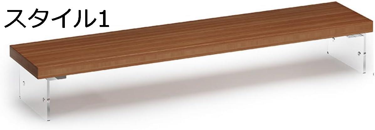 モニター台 机上台 1段 モニタースタンド キーボード収納 120cm 木製 ダークブラウン パソコンラック ..