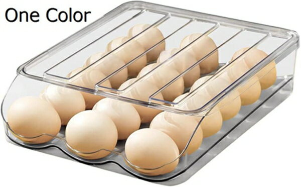 卵ケース 1/2段 エッグホルダー 自動 スライド設計 透明 卵入れ 卵収納 取り出し便利 積み重ね可能 省..