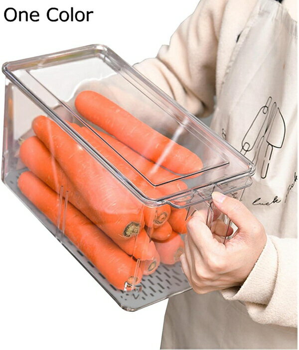 冷蔵庫 収納ラック 収納 ケース 仕切り 省スペース キッチン用品 料理保存 トレー 引き出し使い 整理ボ..