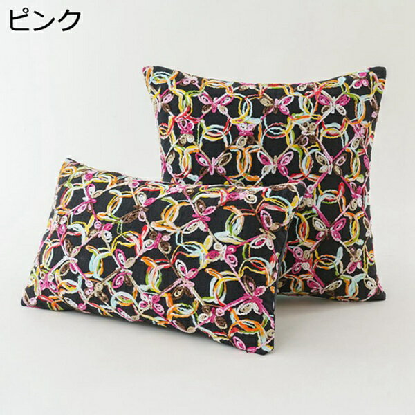 クッションカバー 北欧 おしゃれ 毛糸飾り 花柄 もふもふ モロッコ風 抱き枕カバー 背当てカバー 枕の..