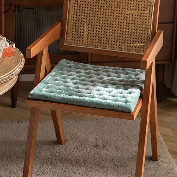 座面クッション 座布団 正方形 43x43cm 北欧 椅子用 座り心地いい お尻に優しい オフィス ダイニング ..
