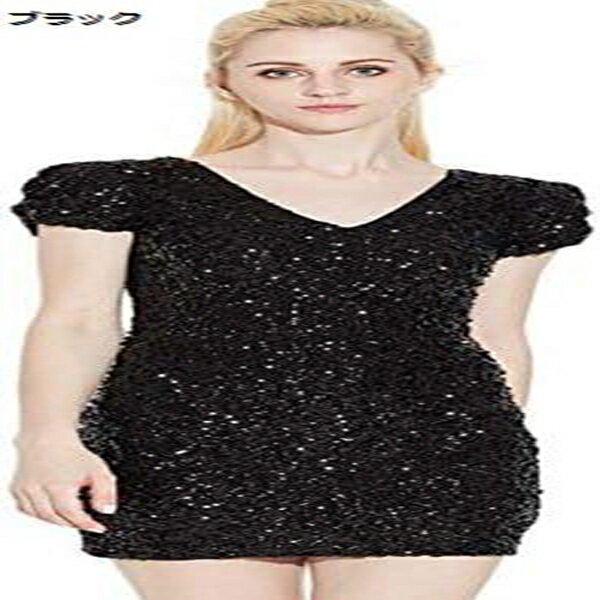 ワンピース ドレス 半袖 パフスリーブ vネック ミニ丈 ストレッチ タイト レディース ダンス衣装 ステージ カラオケ衣装 イベント 発表会 衣装 公演 忘年会 舞台