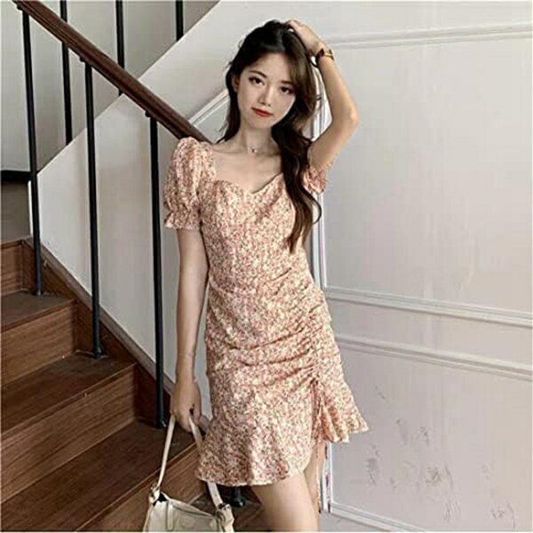 ミニワンピース レディース ドレス タイトワンピース フレアワンピース 花柄ワンピース きれいめ 可愛い 半袖 ギャザー ハイウエスト おしゃれ 夏 通勤 韓国 着痩せ フェミニン カジュアル クラブ サマー ショート丈 通学